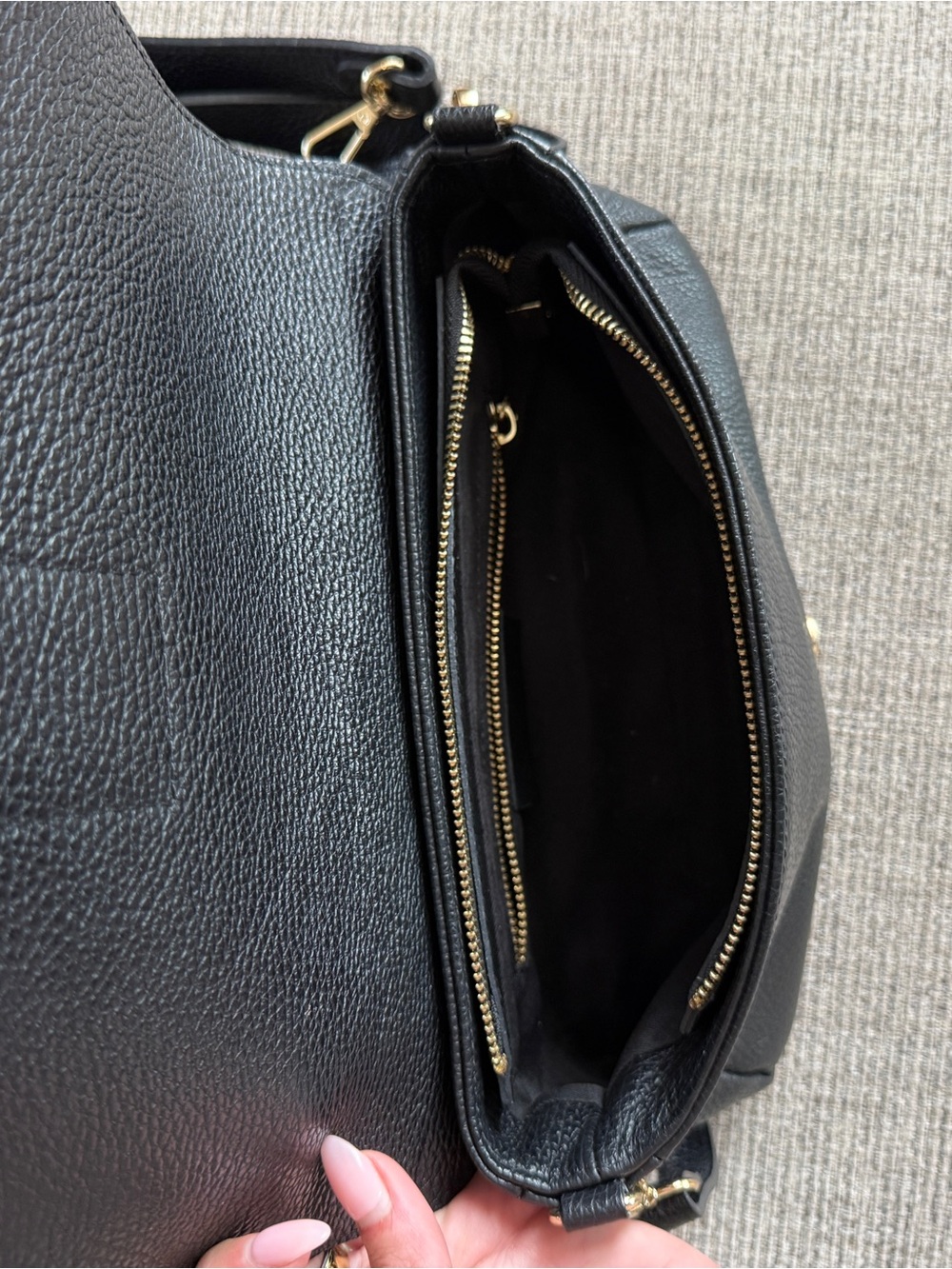 Divina Firenzi made in Italy Black Pebbled leather crossbody & shoulder bag - Picture 6 of 6